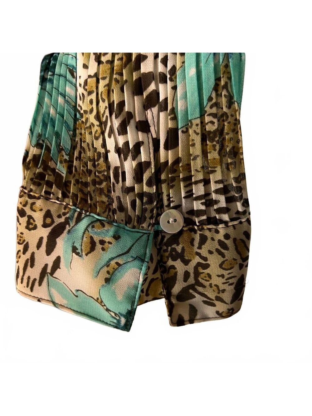 Vintage Violet & Claire Leopard Floral Button Down Y2K Mob Wife Indie Sleaze Med - Picture 4 of 7